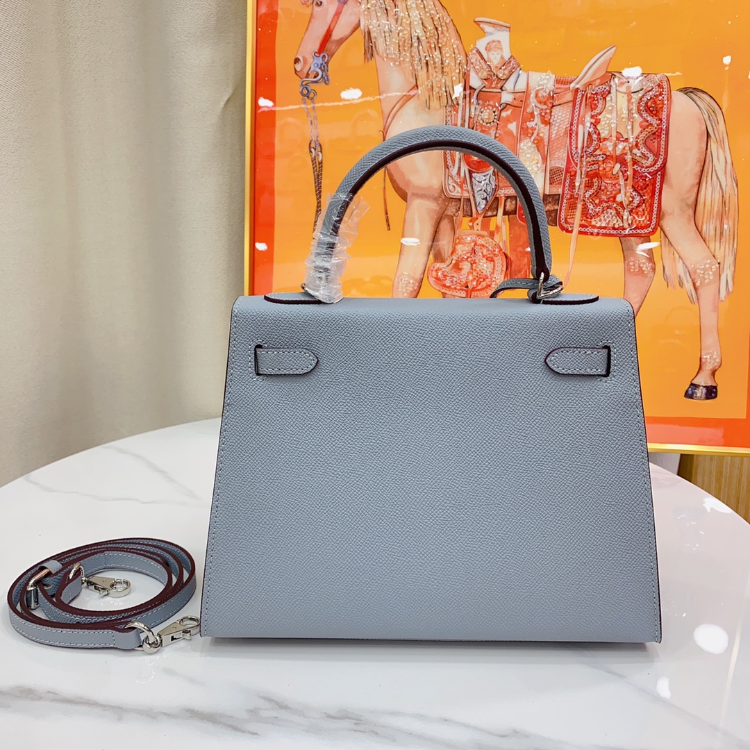 H-Inspired Kelly Haze Blue Silver Hardware - Bag - Gorchic - $156.99