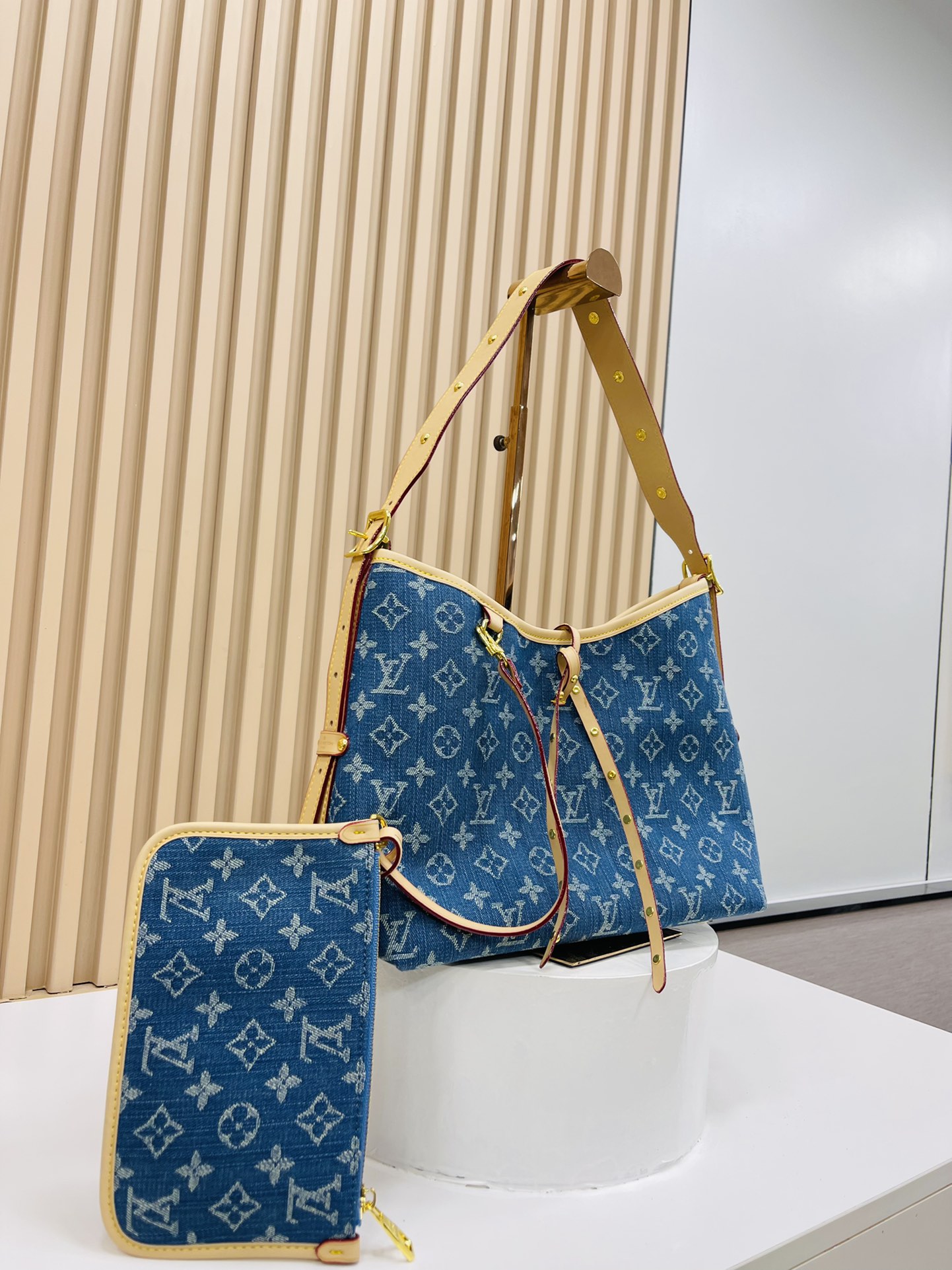 Designer Monogram  CarryAll PM - Denim Bag - Gorchic - $128.99