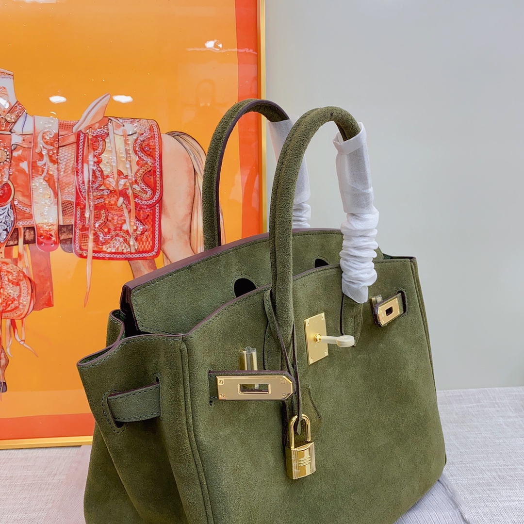 H-Inspired Birkin Bag Doblis Bag Golden Hardware-Dark Or Deep Green Bag - Gorchic - $205.99