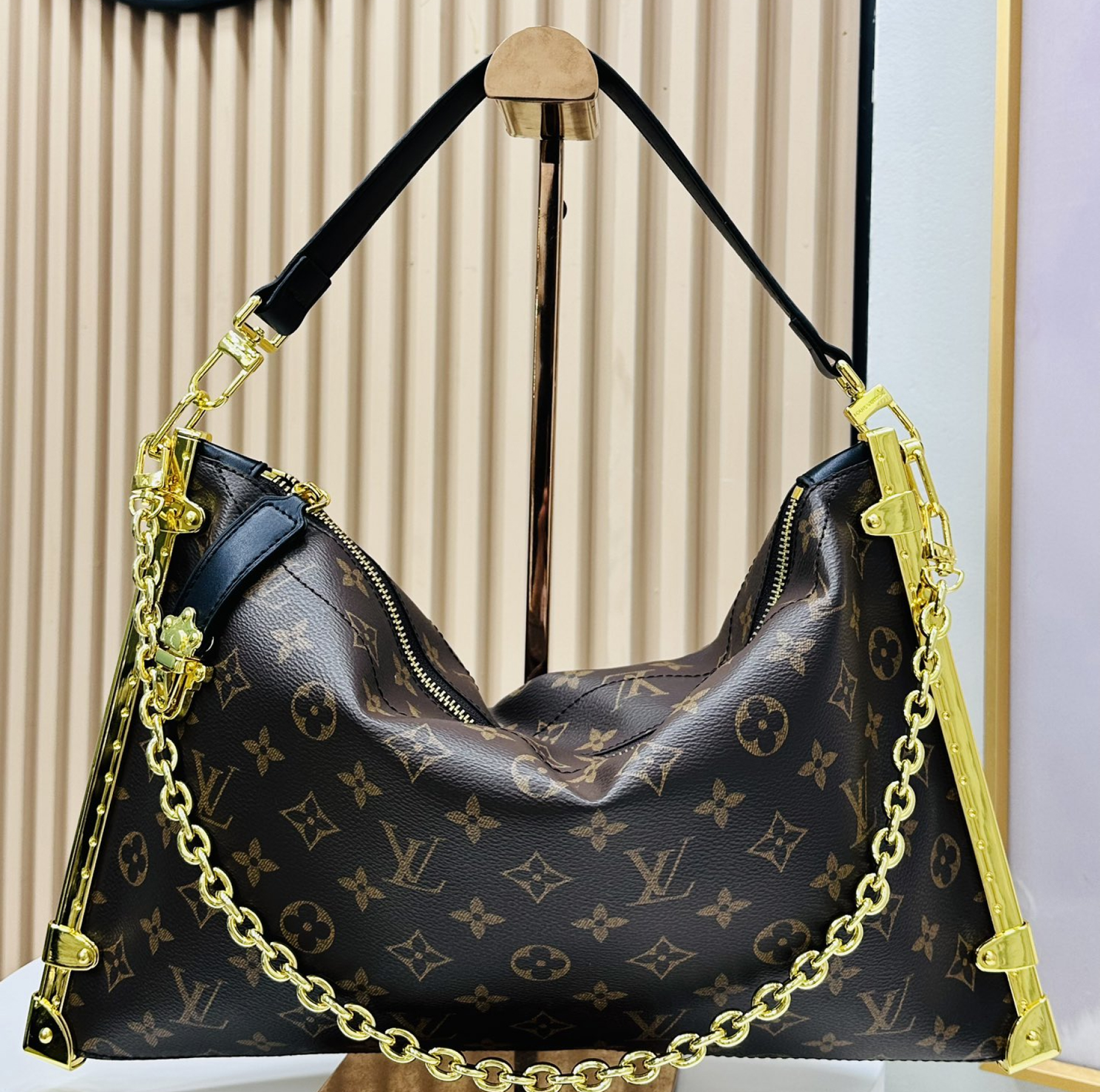 Designer Monogram Lucky Trunk Old Fashioned Brown Bag - Gorchic - $158.99