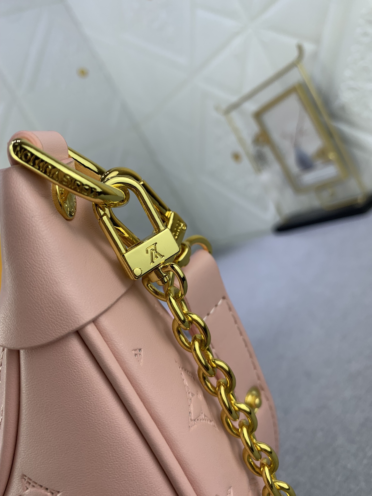 Designer Monogram  Bag Loop Hobo Pink - Bag - Gorchic - $122.99