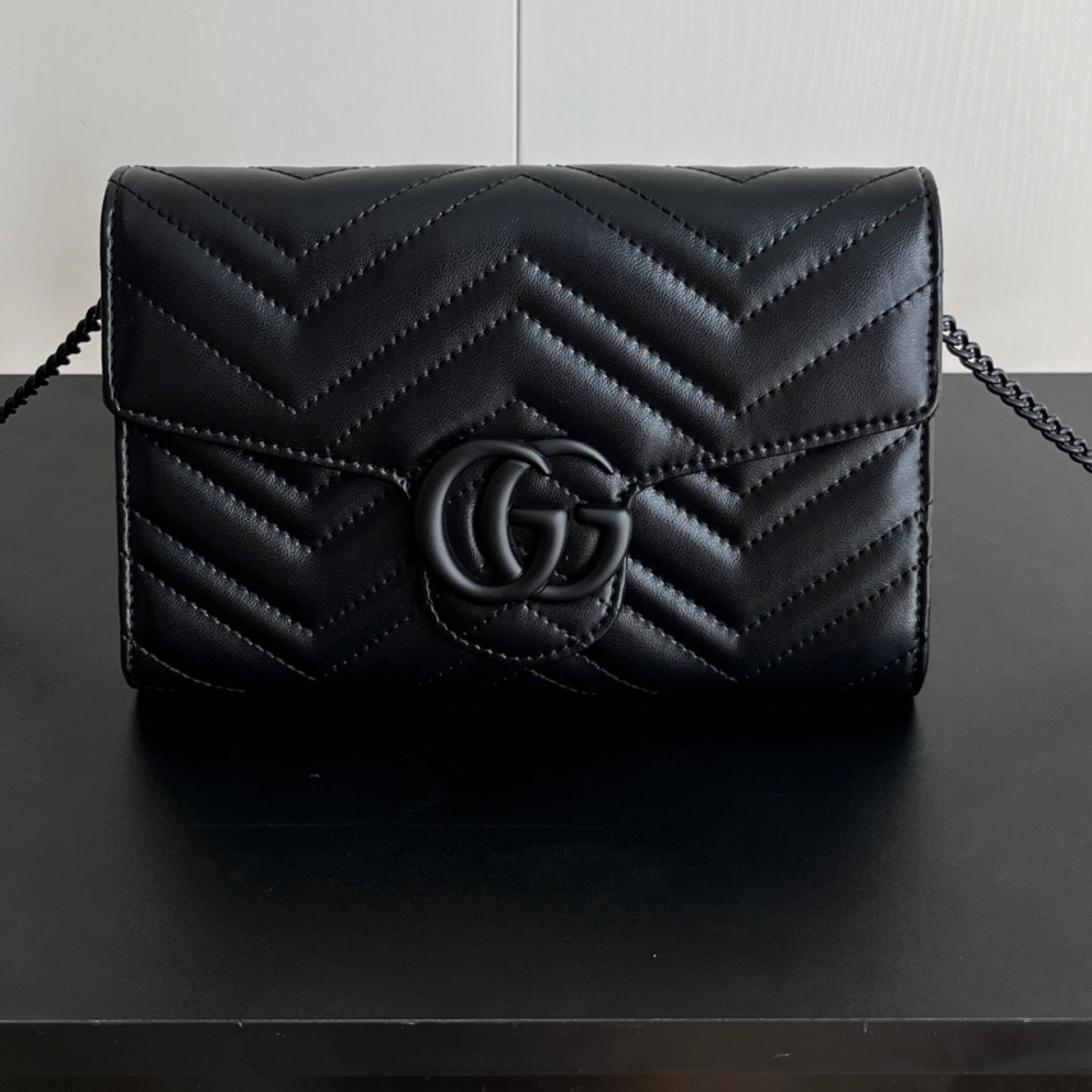 Double-G Marmont Chain Wallet - Black Wallet - Gorchic - $123.99