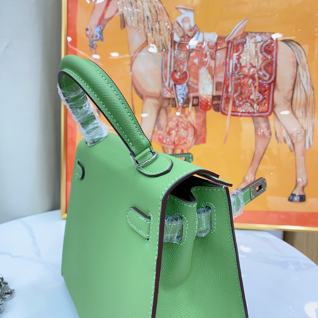 H-Inspired Kelly Haze Dark Green Silver Hardware - Bag - Gorchic - $156.99