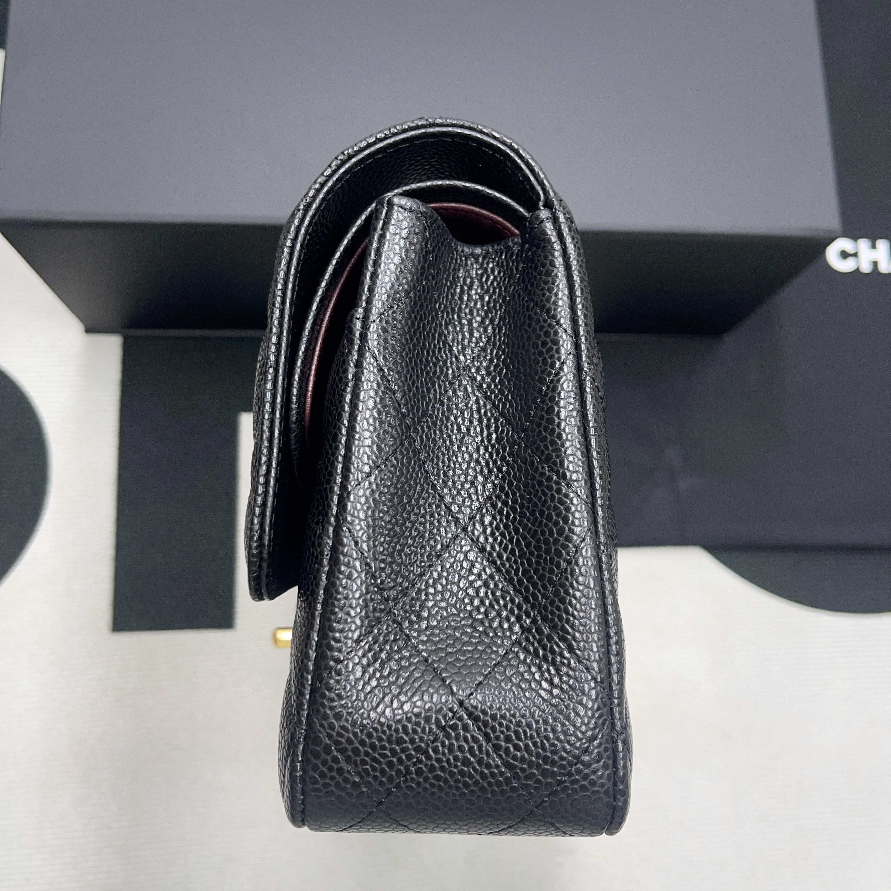 CC Inspired Classic Flag Bag Jumbo Classic Double Flap Bag Black Caviar Gold Hardware - Bag - Gorchic - $125.99