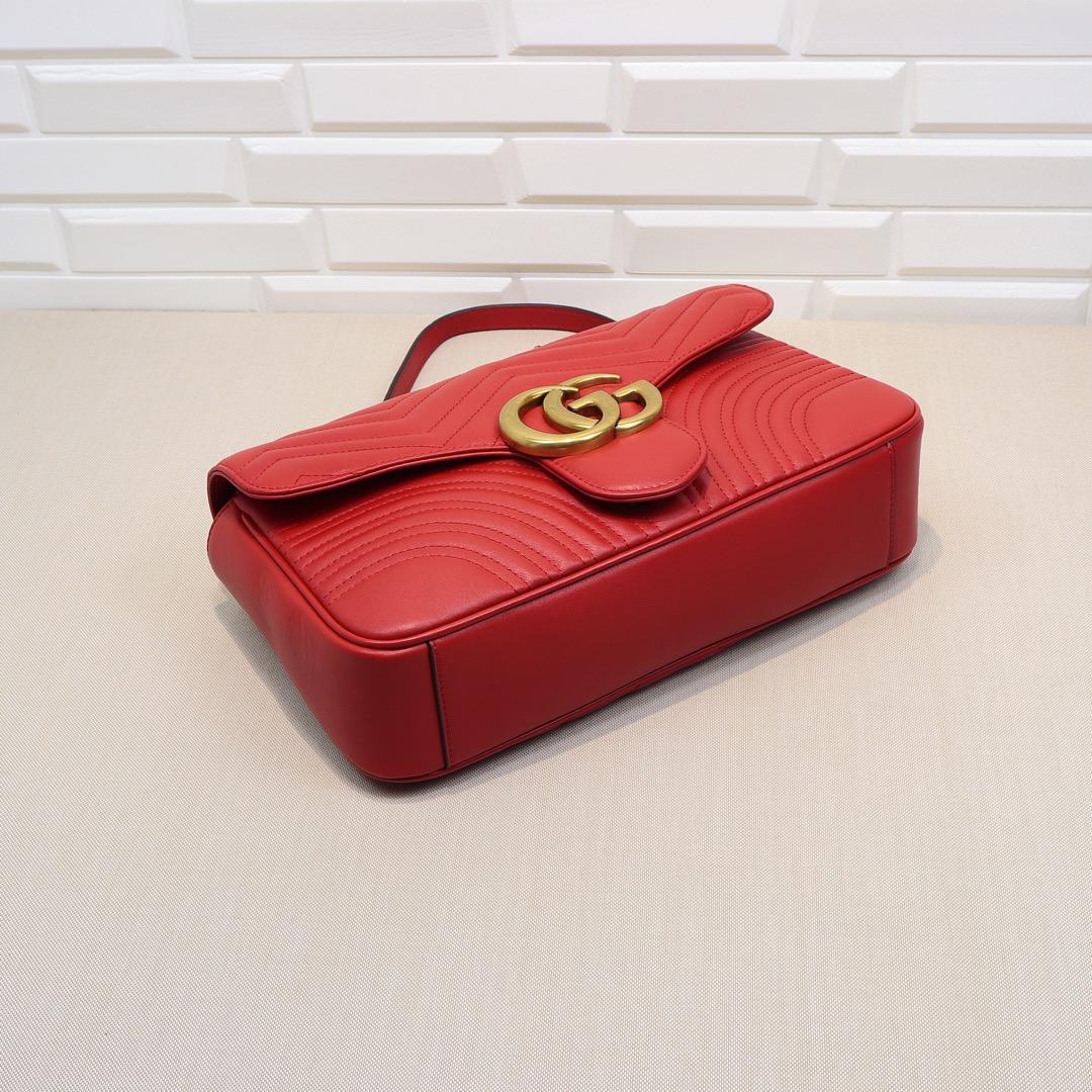 Double-G GG Marmont Small Shoulder Bag in red leather - Bag - Gorchic - $115.99