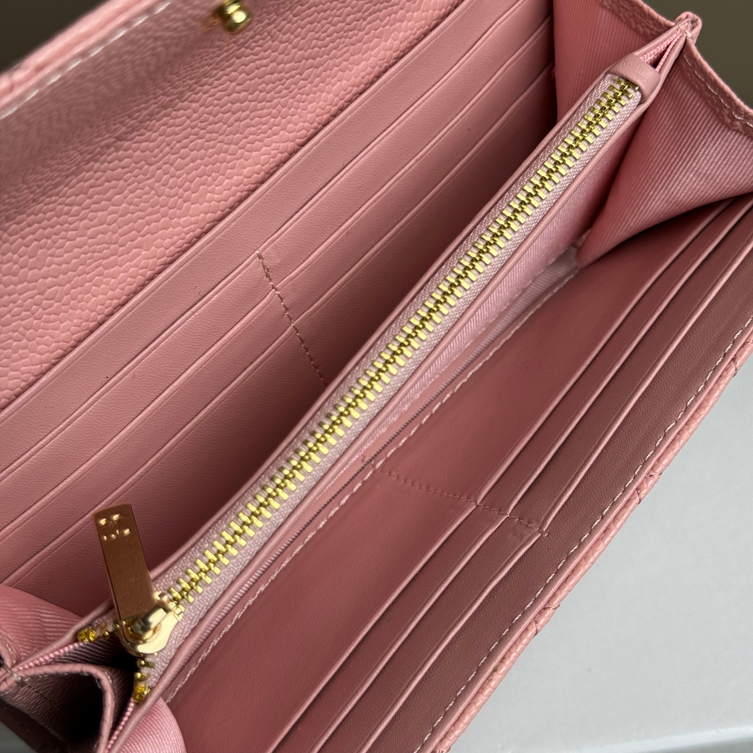 CC Inspired Counterfeit Caviar Leather Wallet-Pink Wallet - Gorchic - $59.99