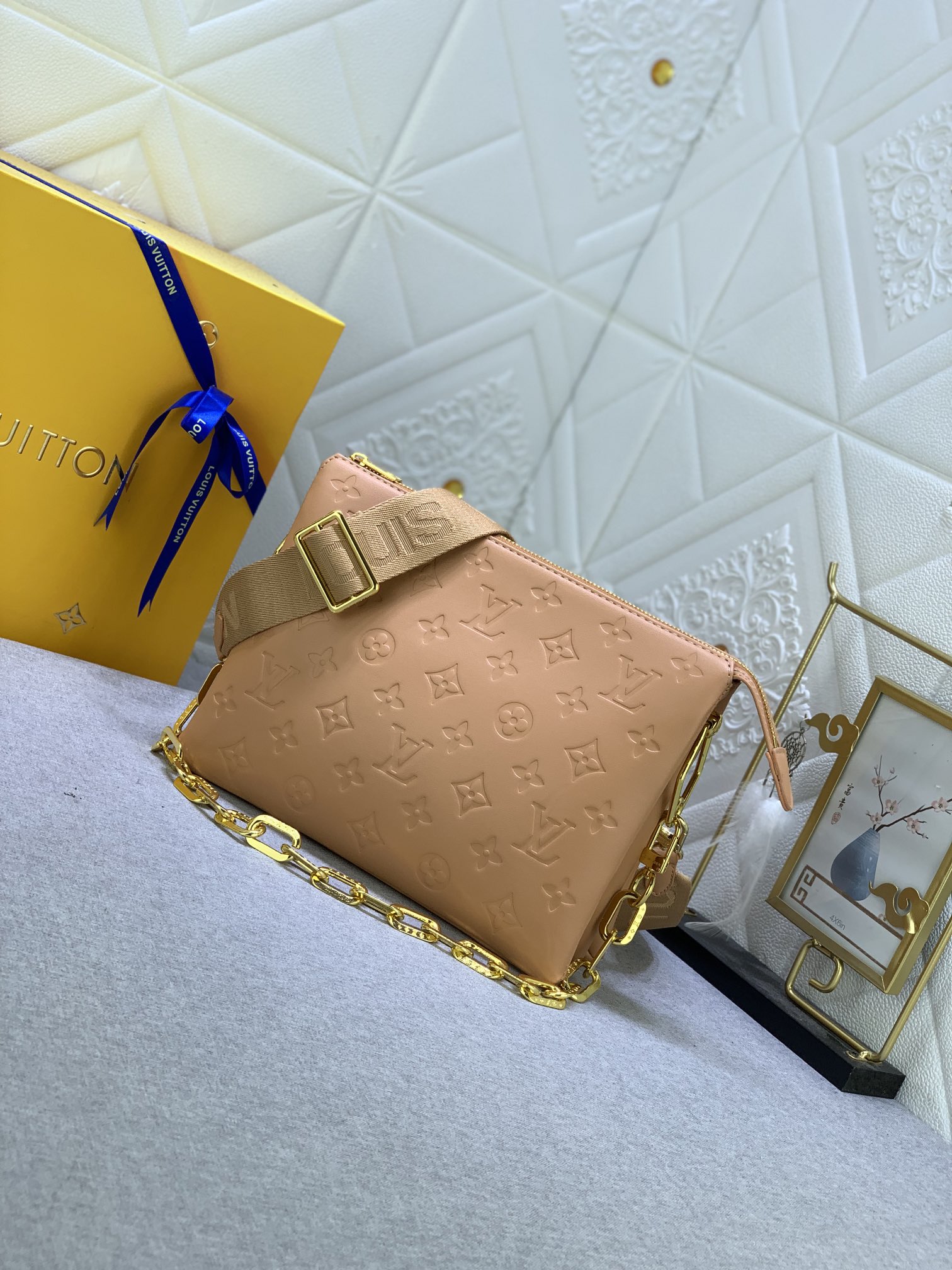 Designer Monogram Coussin PM Brown Small Handbag - Gorchic - $128.99