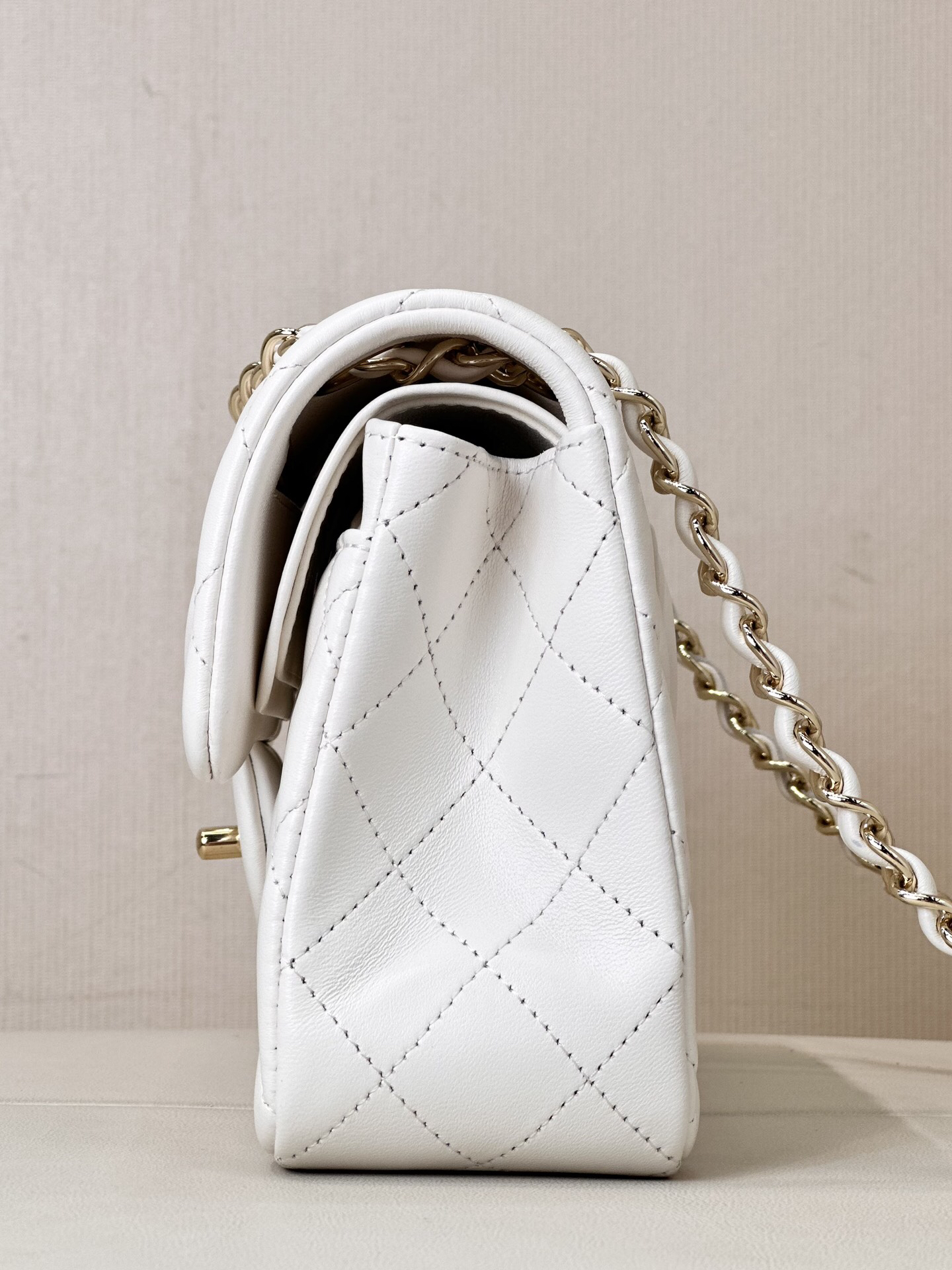 CC Inspired Classic Double Flag Bag White Leather Shoulder Bag - Gorchic - $125.99