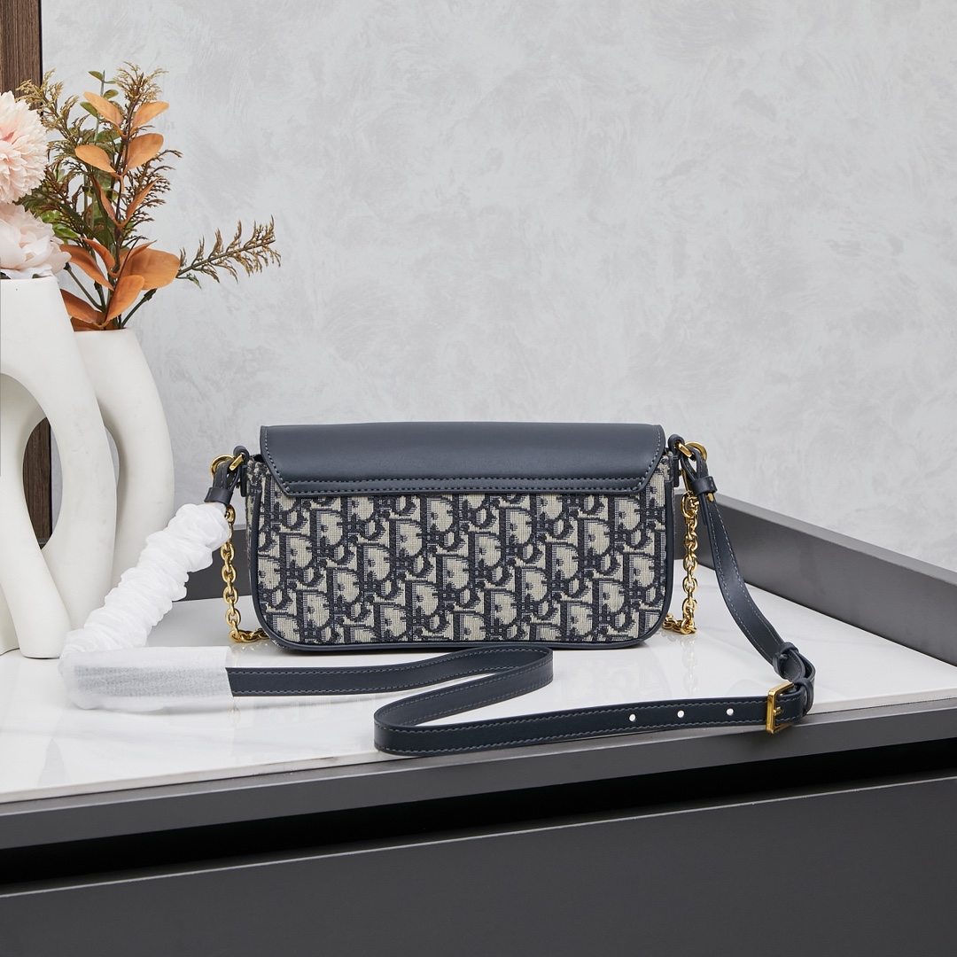 D Inspired Saddle Blue Chain Pouch Bag - Gorchic - $137.99