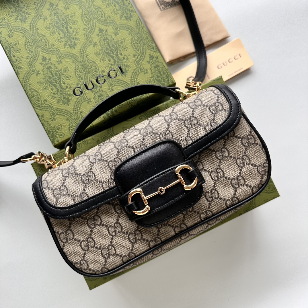 Double-G Horsebit 1955 Small Black Shoulder Bag - Gorchic - $121.99