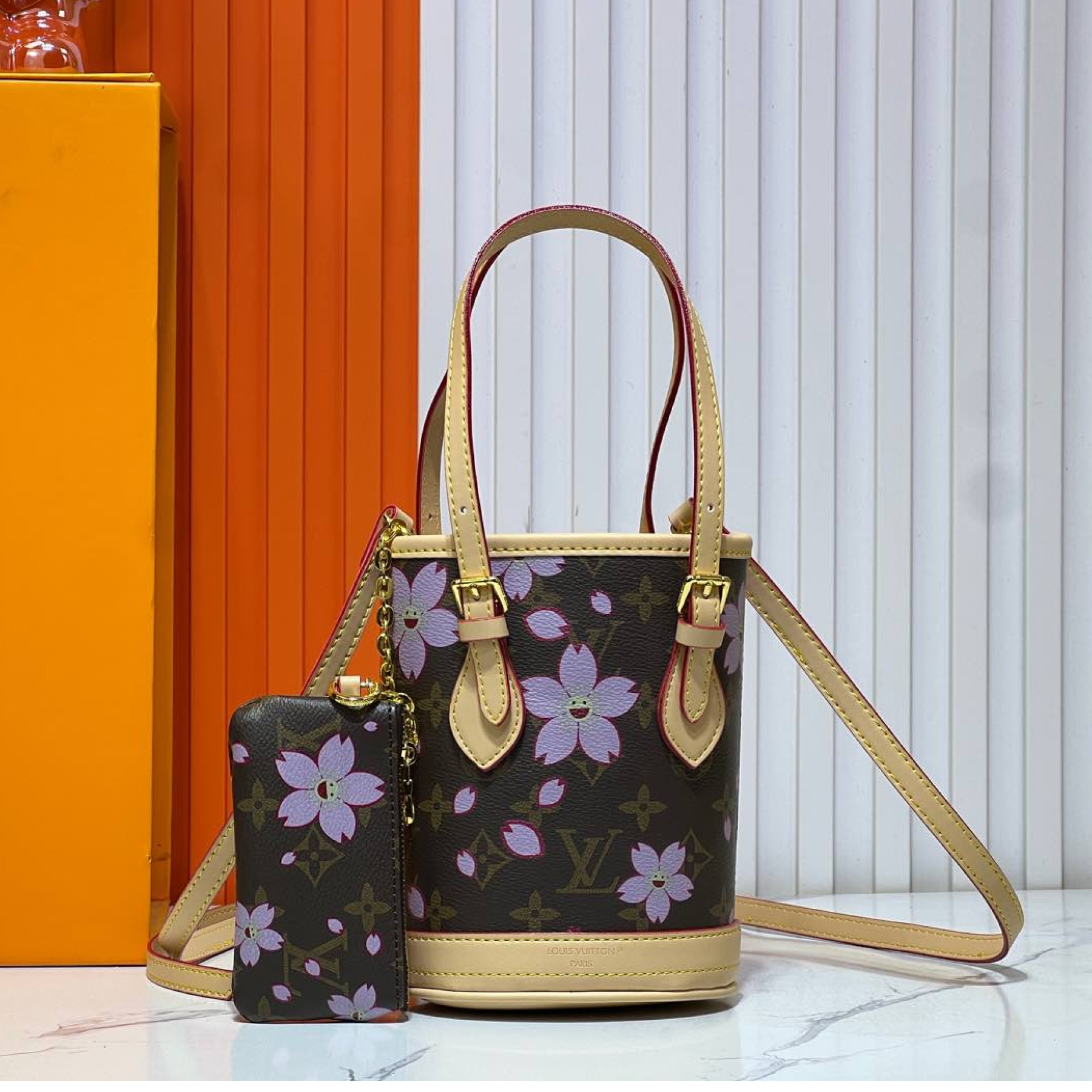 Designer Monogram x Murakami  x TM Nano Bucket - Gorchic - $125.99