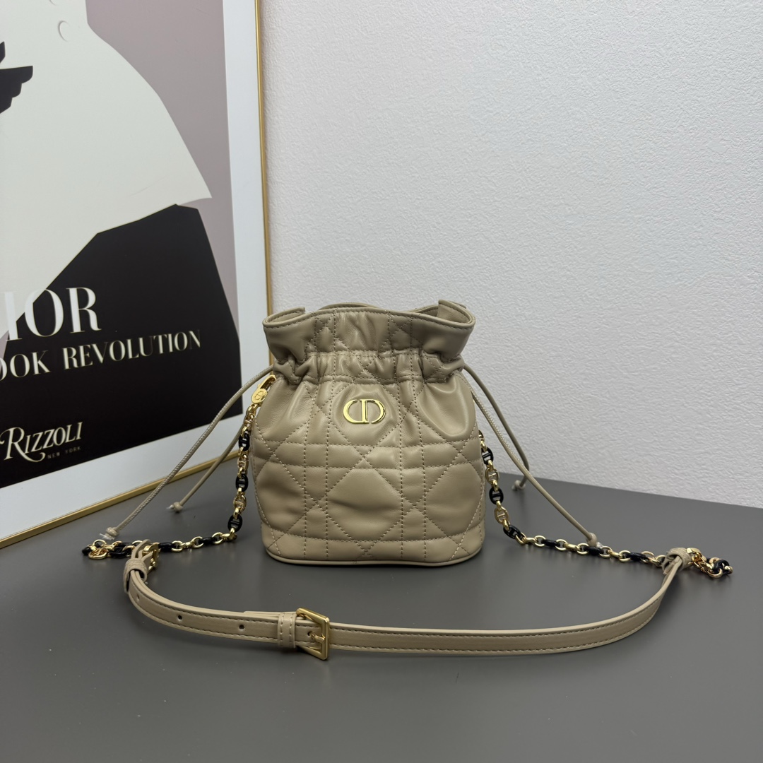 D Inspired 30 Montaigne Drawstring Mini Bucket Bag - Elephant Gray Bag - Gorchic - $173.99