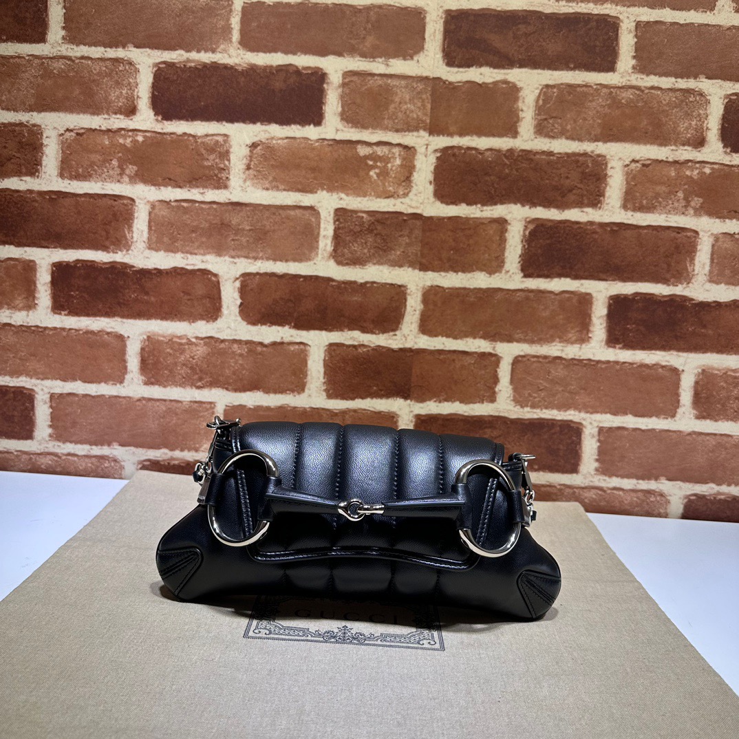 Double-G Horsebit Chain Small Shoulder Bag Black - Bag - Gorchic - $110.99