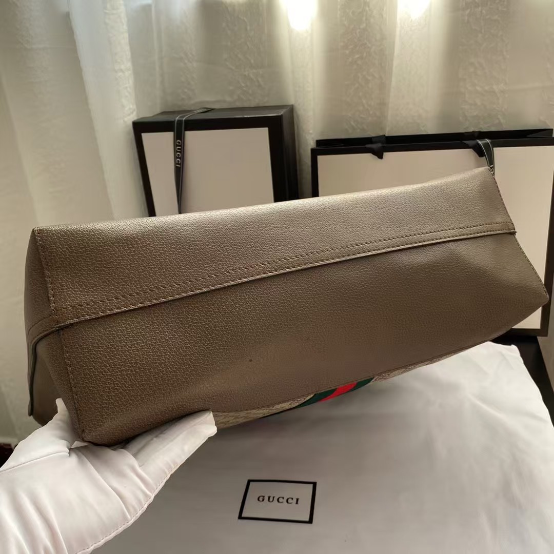 Double-G GG Monogram Web Ophidia Medium  Tote Brown - Gorchic - $132.99