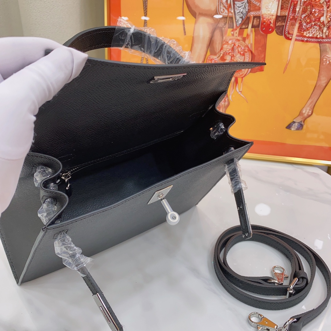 H-Inspired Kelly Haze Black Silver Hardware - Bag - Gorchic - $148.99