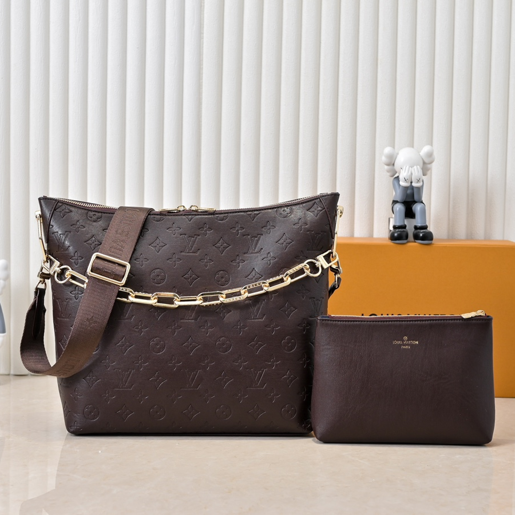 Designer Monogram Coussin Hobo MM Chocolat Bag - Gorchic - $122.99