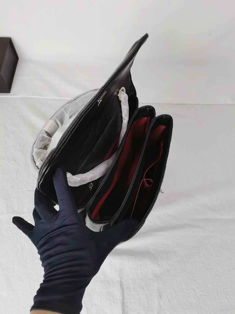 CC Inspired Top Handle Flap Bag Lambskin - Black - Gorchic - $140.99