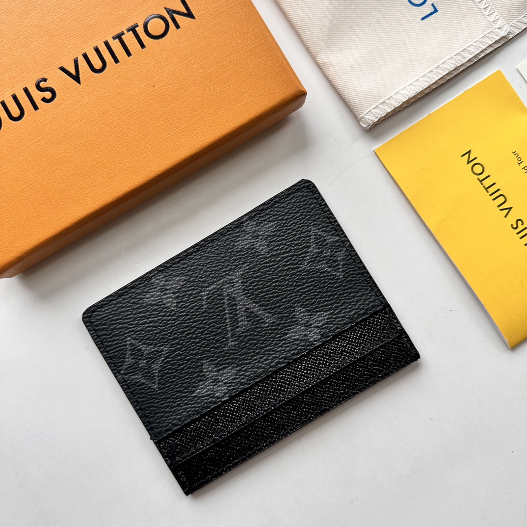 Designer Monogram Double Card Holder Black Monogram Wallet ﻿ - Gorchic - $35.99