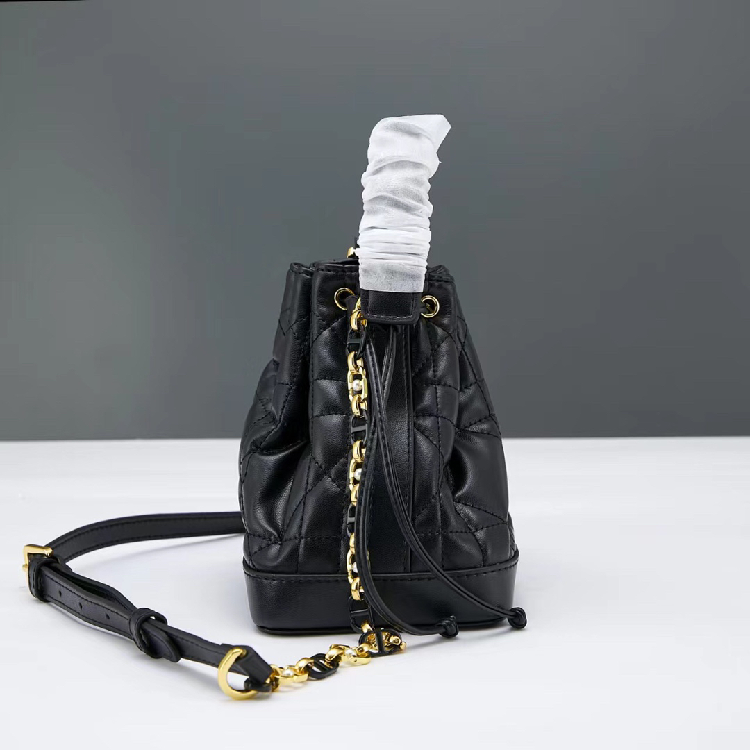 Small D Inspired Jolie Bucket Bag-Black - Bag - Gorchic - $135.99