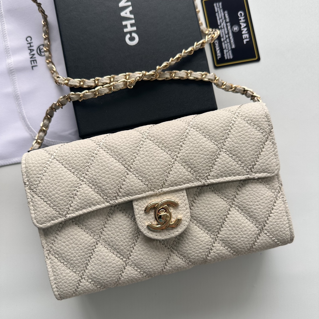 CC Inspired Chain Shoulder Crossbody Small Bag - Rice White Bag - Gorchic - $101.99