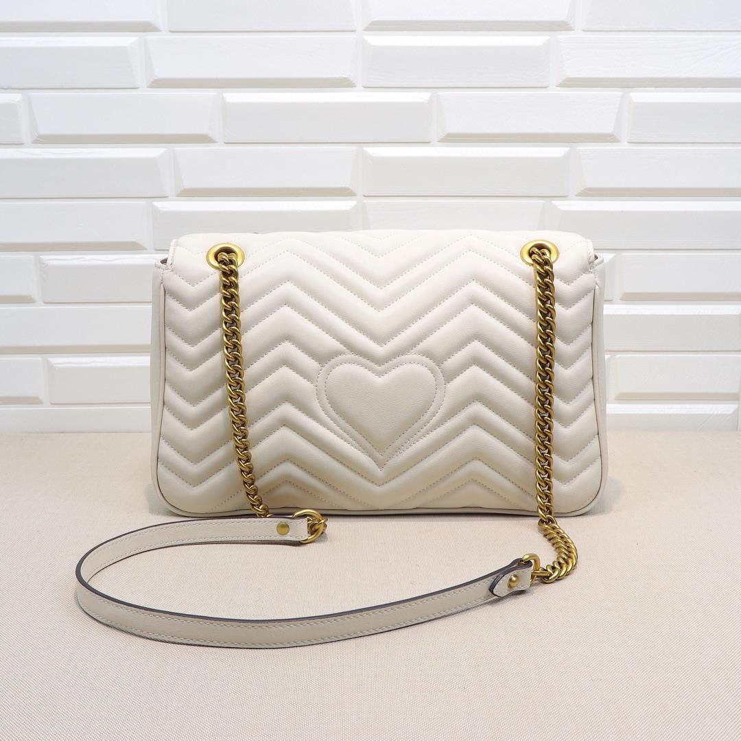 Double-G GG Marmont Small Shoulder Bag in white leather - Bag - Gorchic - $101.99