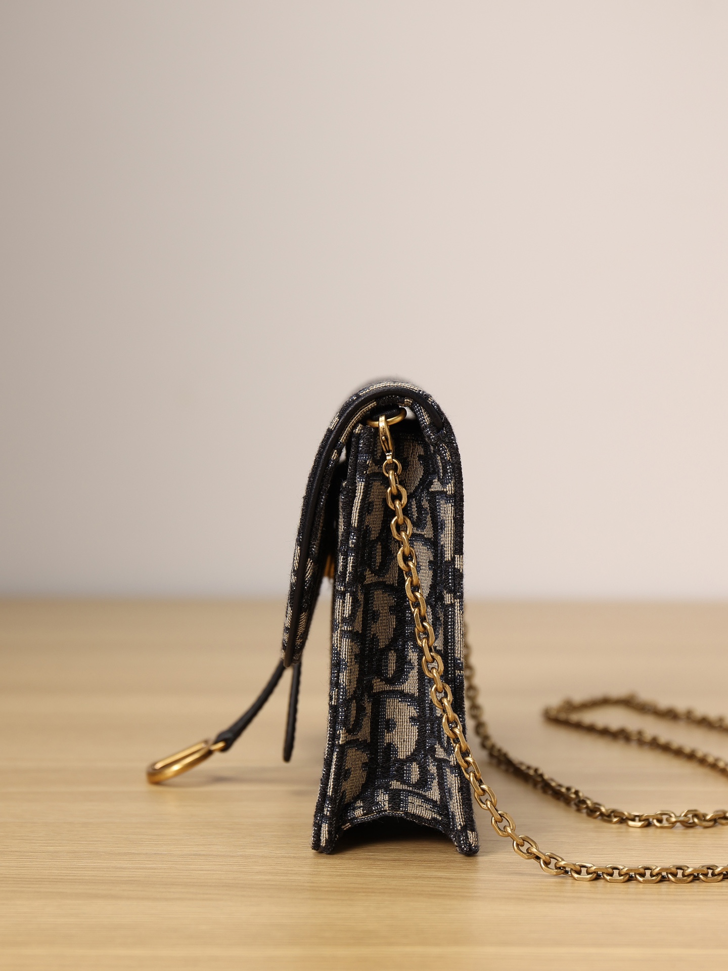 D Inspired LONG SADDLE WALLET WITH CHAIN Black D Inspired Oblique Jacquard - Bag - Gorchic - $138.99