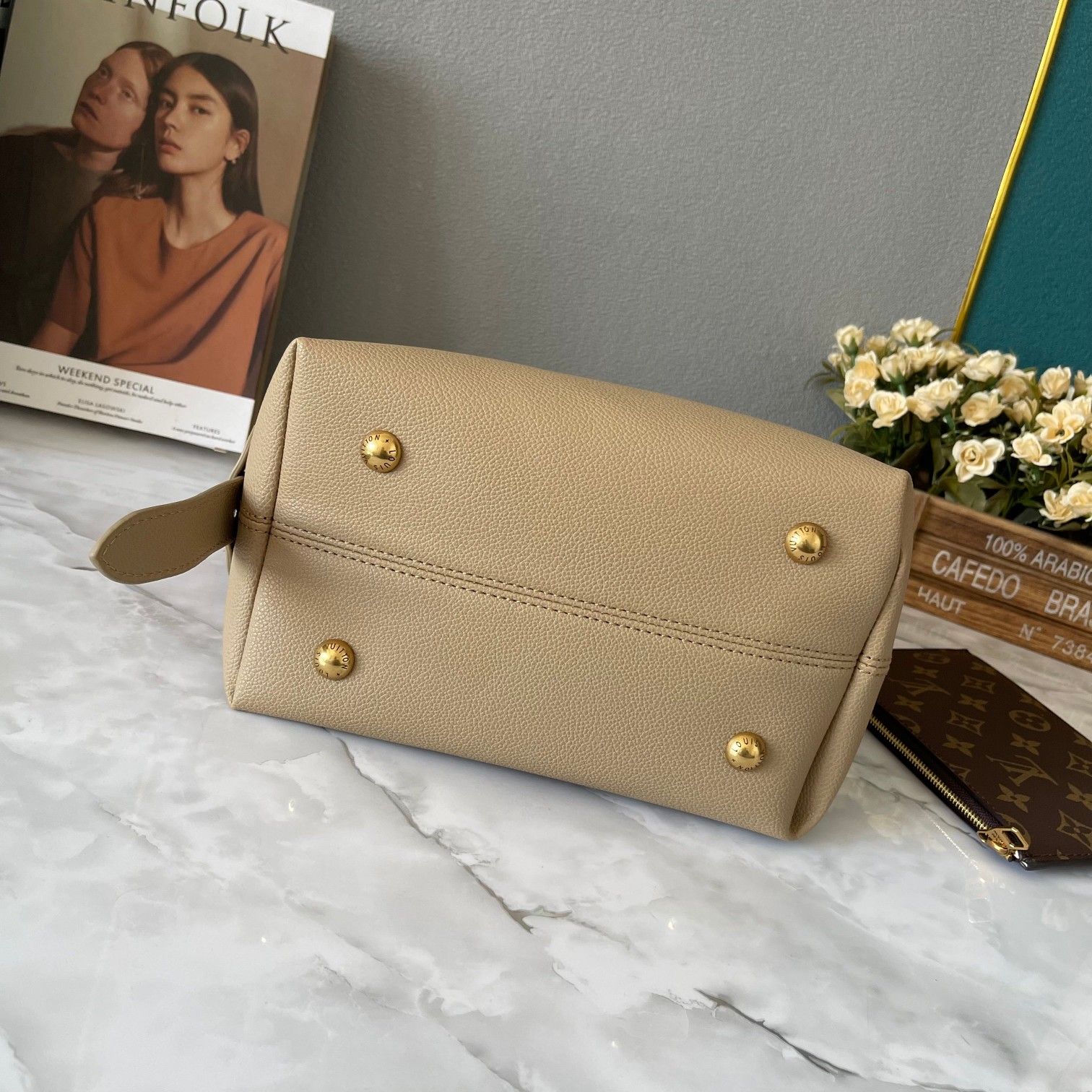 Designer Monogram  Low Key Hobo PM Bag in Apricot - Bag - Gorchic - $135.99