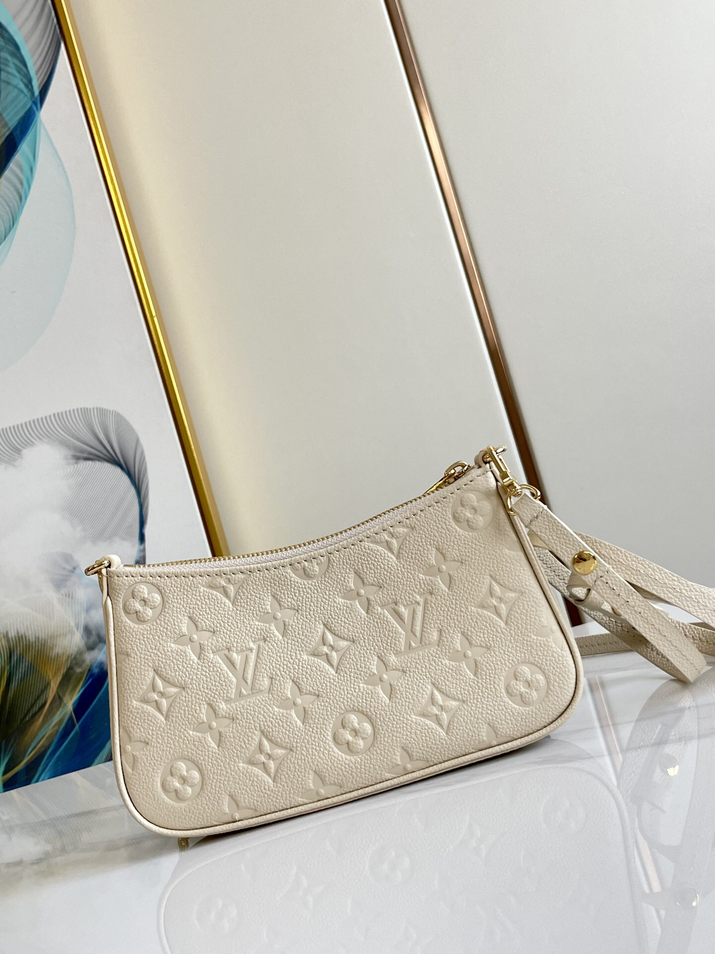 Designer Monogram Easy Pouch On Strap Handbag Cream - Bag - Gorchic - $129.99