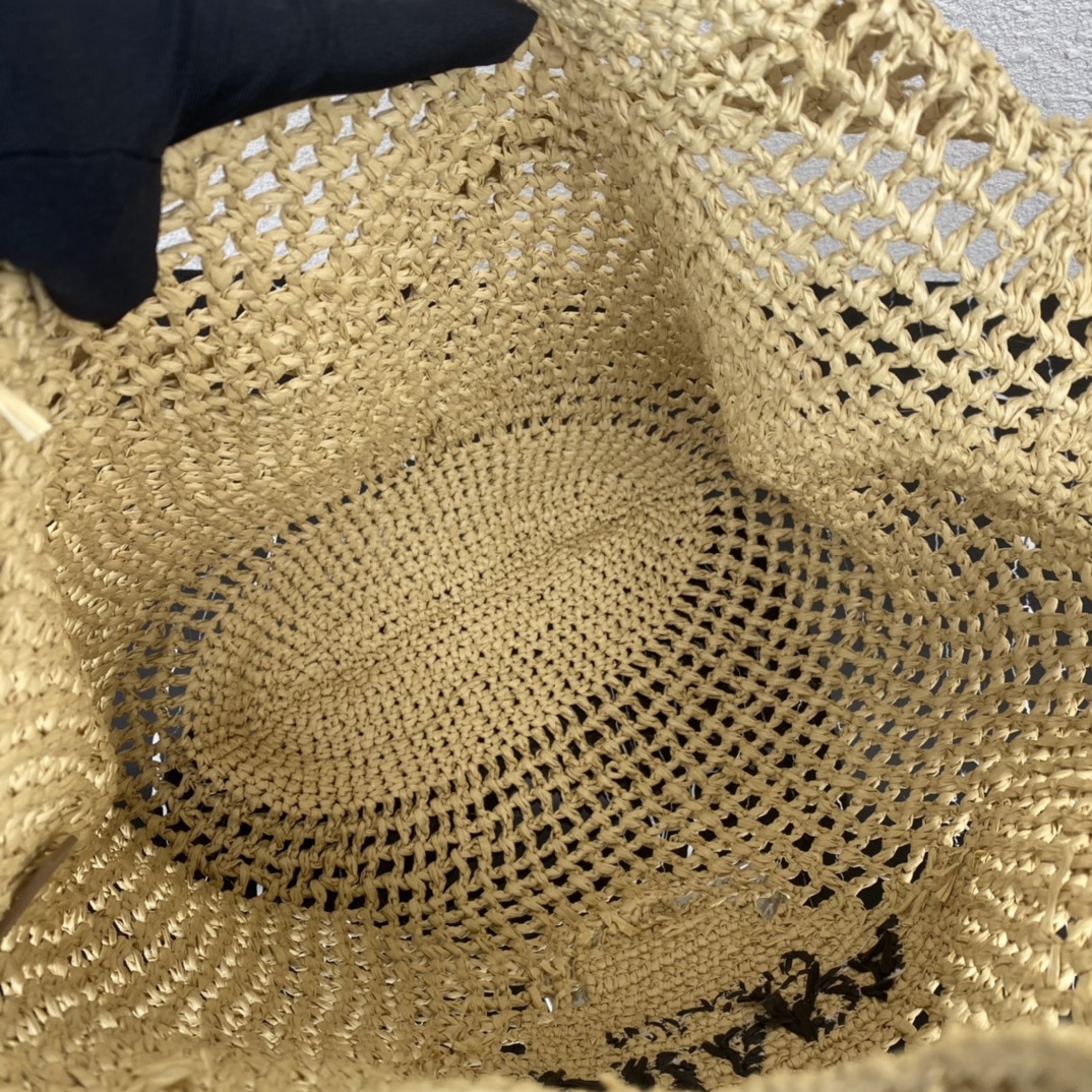 Saffiano texture Crochet tote bag Raffia bag - Gorchic - $113.99