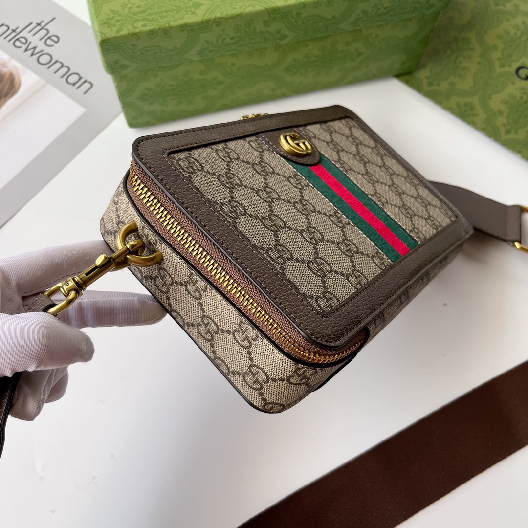 Double-G Ophidia Crossbody Brown leathe Bag - Gorchic - $142.99