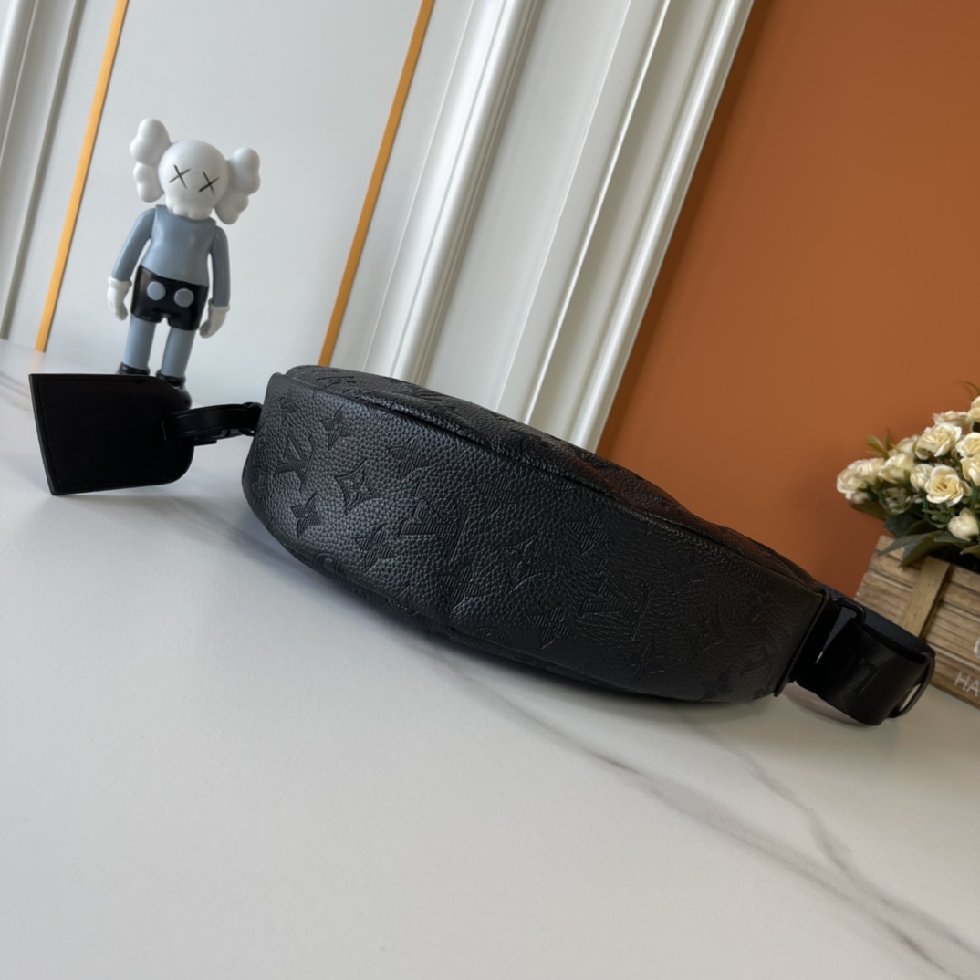 Designer Monogram Hamac Black Embossed Trumpet Handbag - Gorchic - $135.99