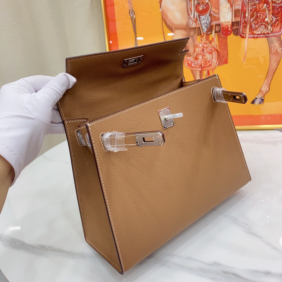 H-Inspired Kelly Haze Brown Silver Hardware - Bag - Gorchic - $156.99