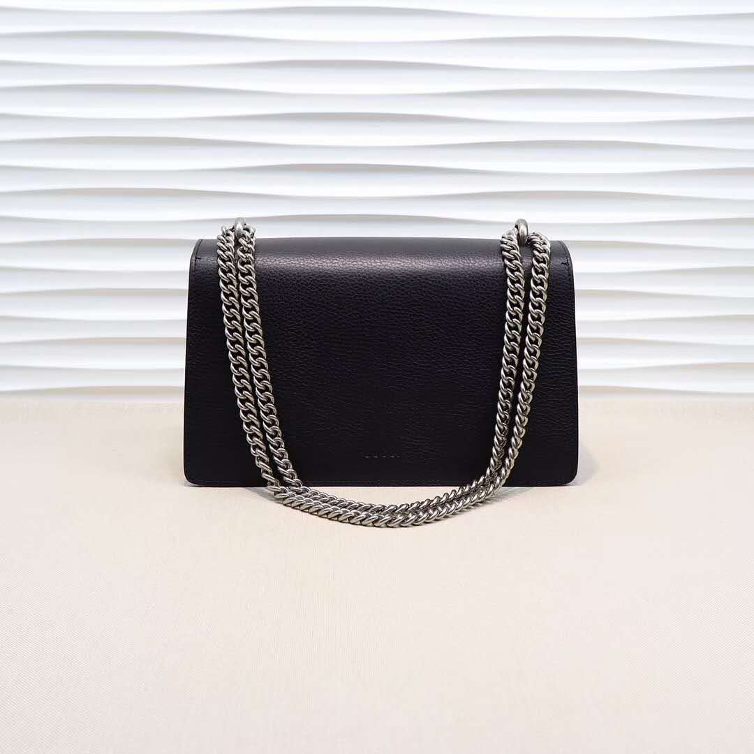 Double-G DIONYSUS Black Leather Shoulder Bag - Gorchic - $106.99