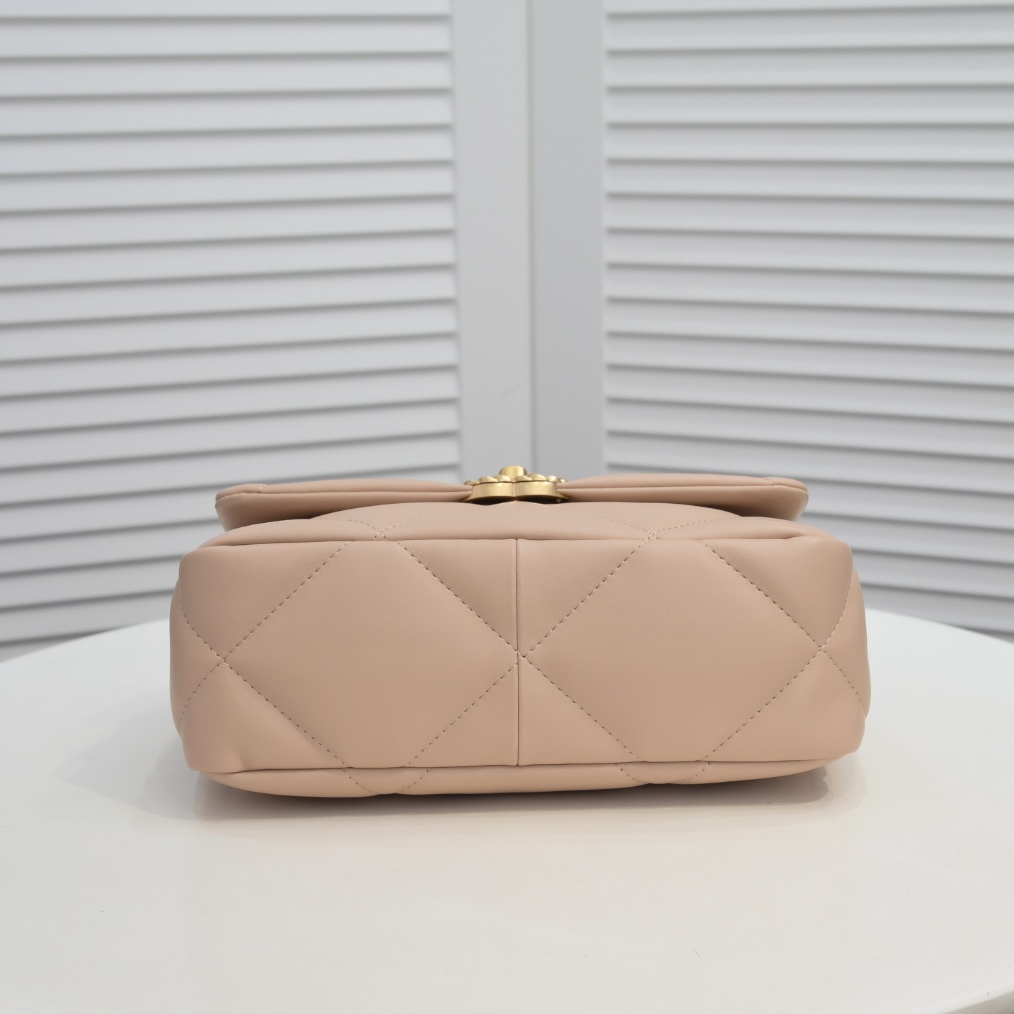 CC Inspired Calfskin Quilted CC Inspired 19 Flap Beige -Golden - Bag - Gorchic - $132.99
