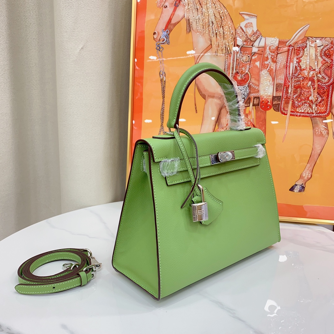 H-Inspired Kelly Haze Dark Green Silver Hardware - Bag - Gorchic - $156.99