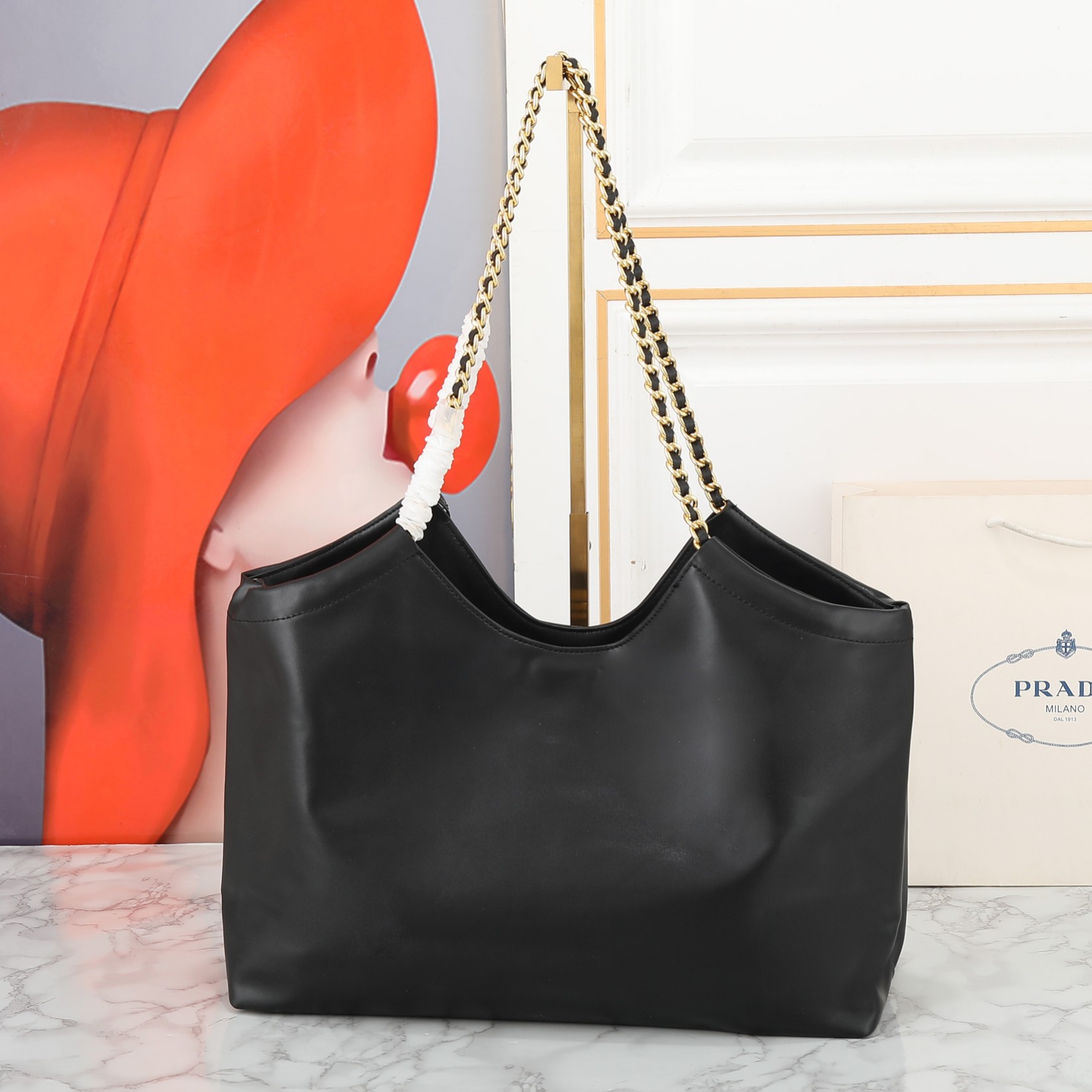 Saffiano texture New 21 Tote Shopping Bag - Gold Label Bag - Gorchic - $163.99