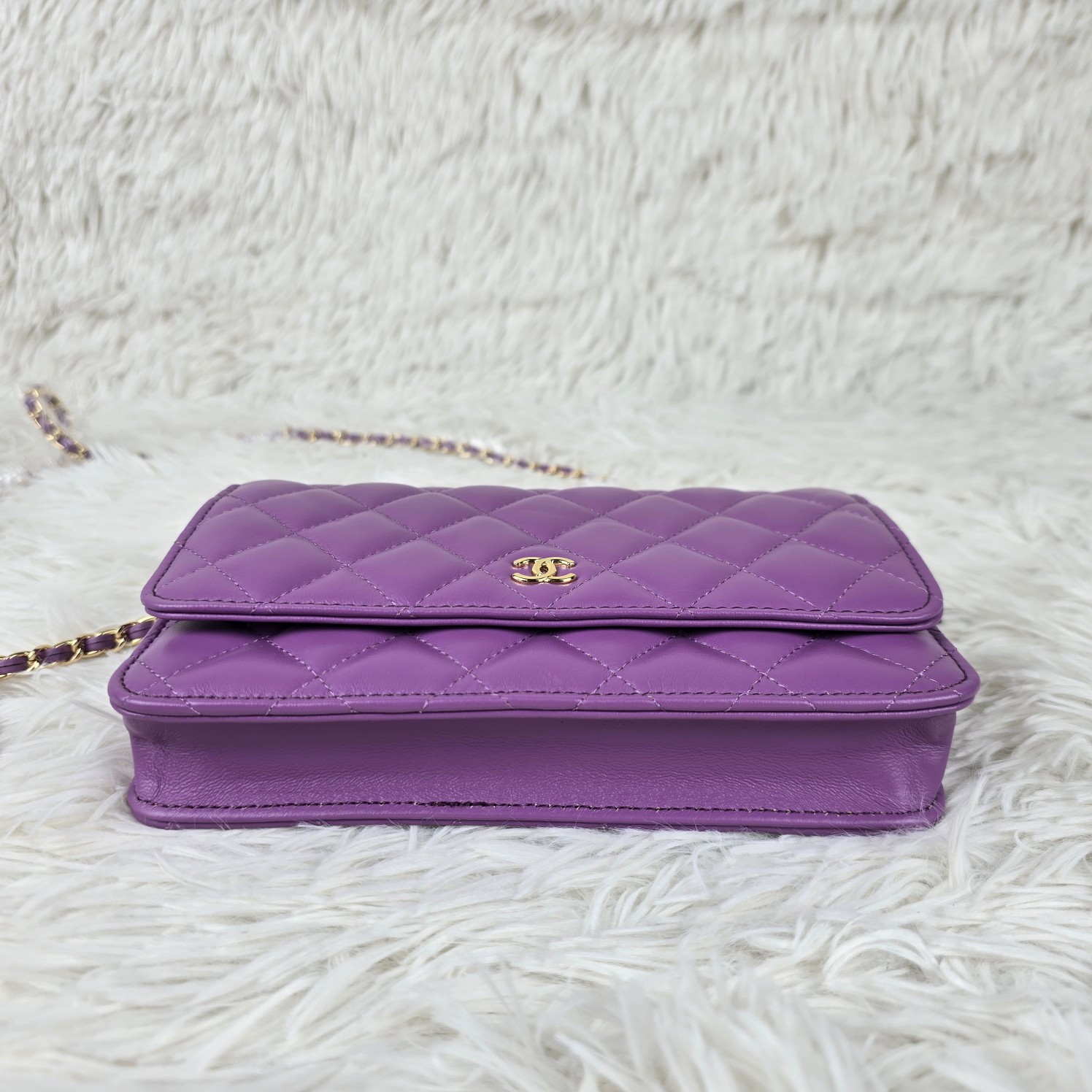 CC Inspired Shoulder Crossbody Gold Buckle Lattice Cowhide Bag - Gorchic - $123.99