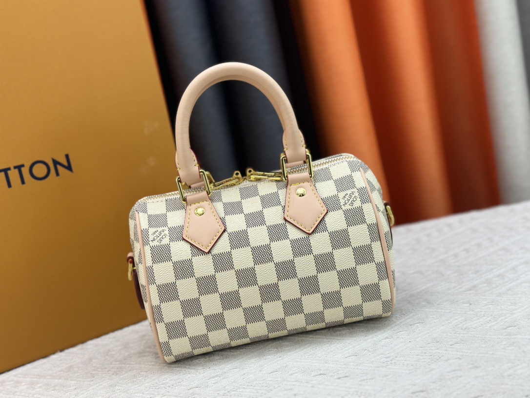 Designer Monogram Speedy Bandoulière 20 Damier Azur Canvas Women Handbag - Bag - Gorchic - $117.99