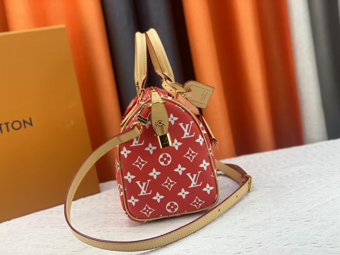 Designer Monogram Speedy P9 Bandoulière 25 - Red- Bag - Gorchic - $135.99