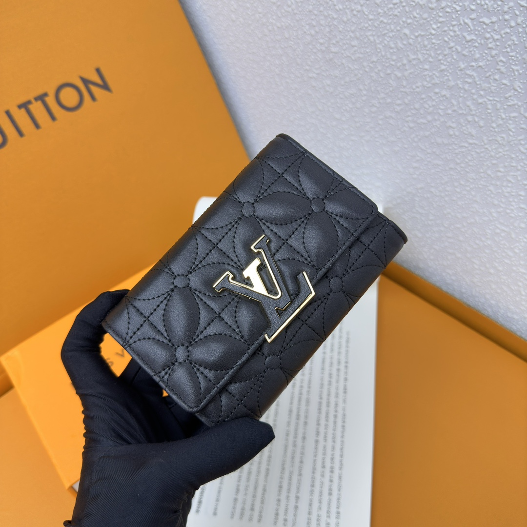 Designer Monogram Capucines Compact Maxi Black Wallet - Gorchic - $110.99