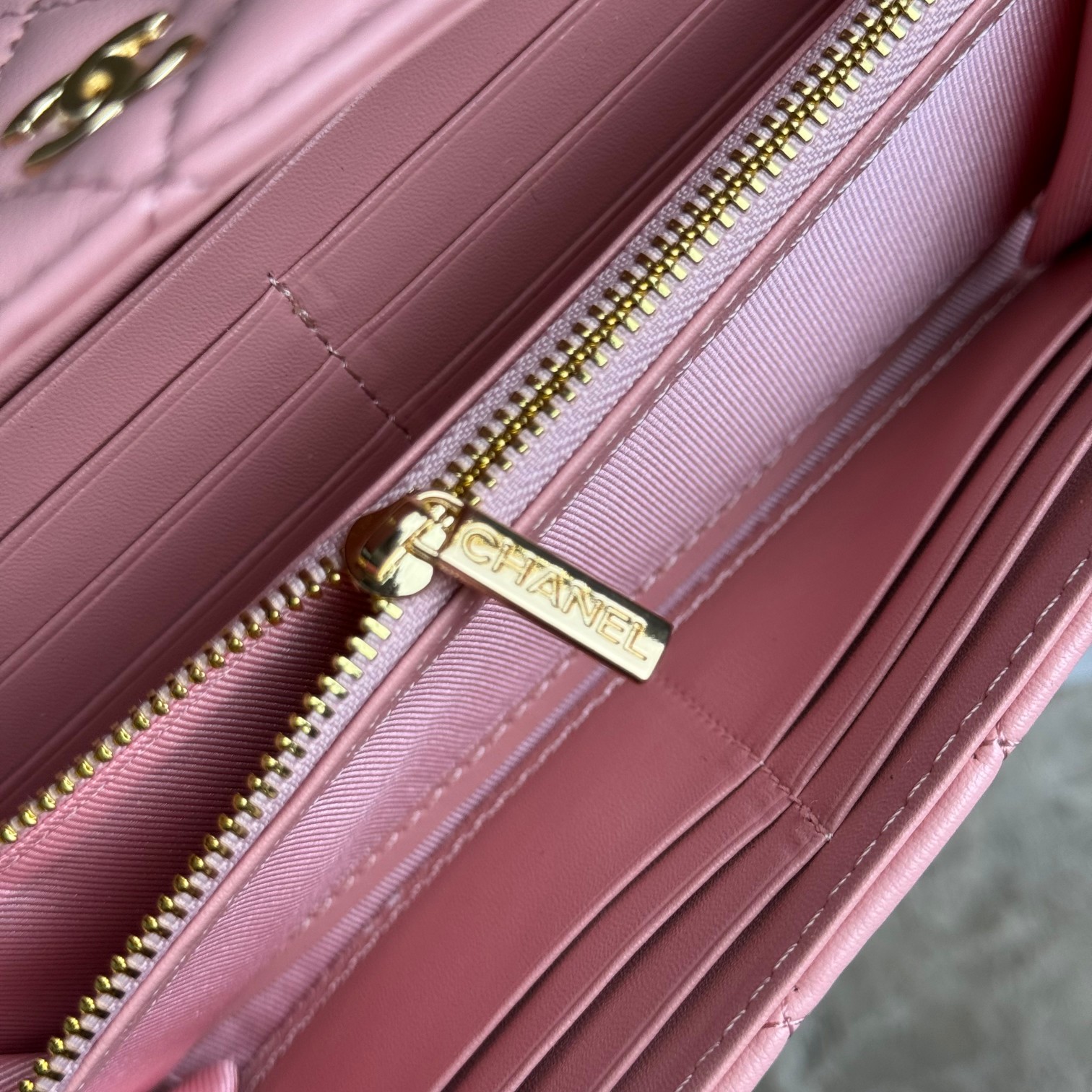 CC Inspired Counterfeit Caviar Leather Wallet-Pink Wallet - Gorchic - $59.99