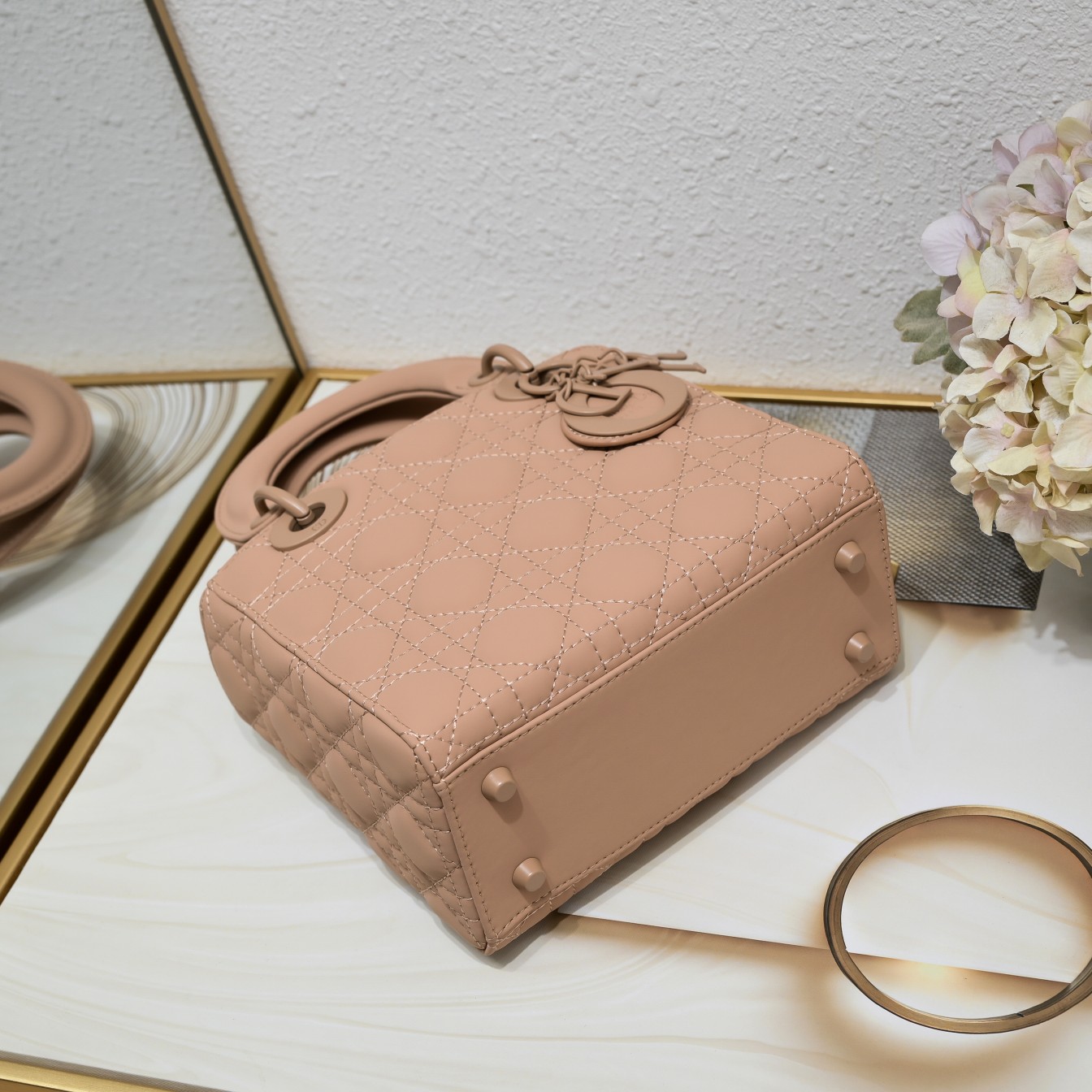 D Inspired Small Lady D Inspired Bag Blush Ultramatte Calfskin - Bag - Gorchic - $144.99