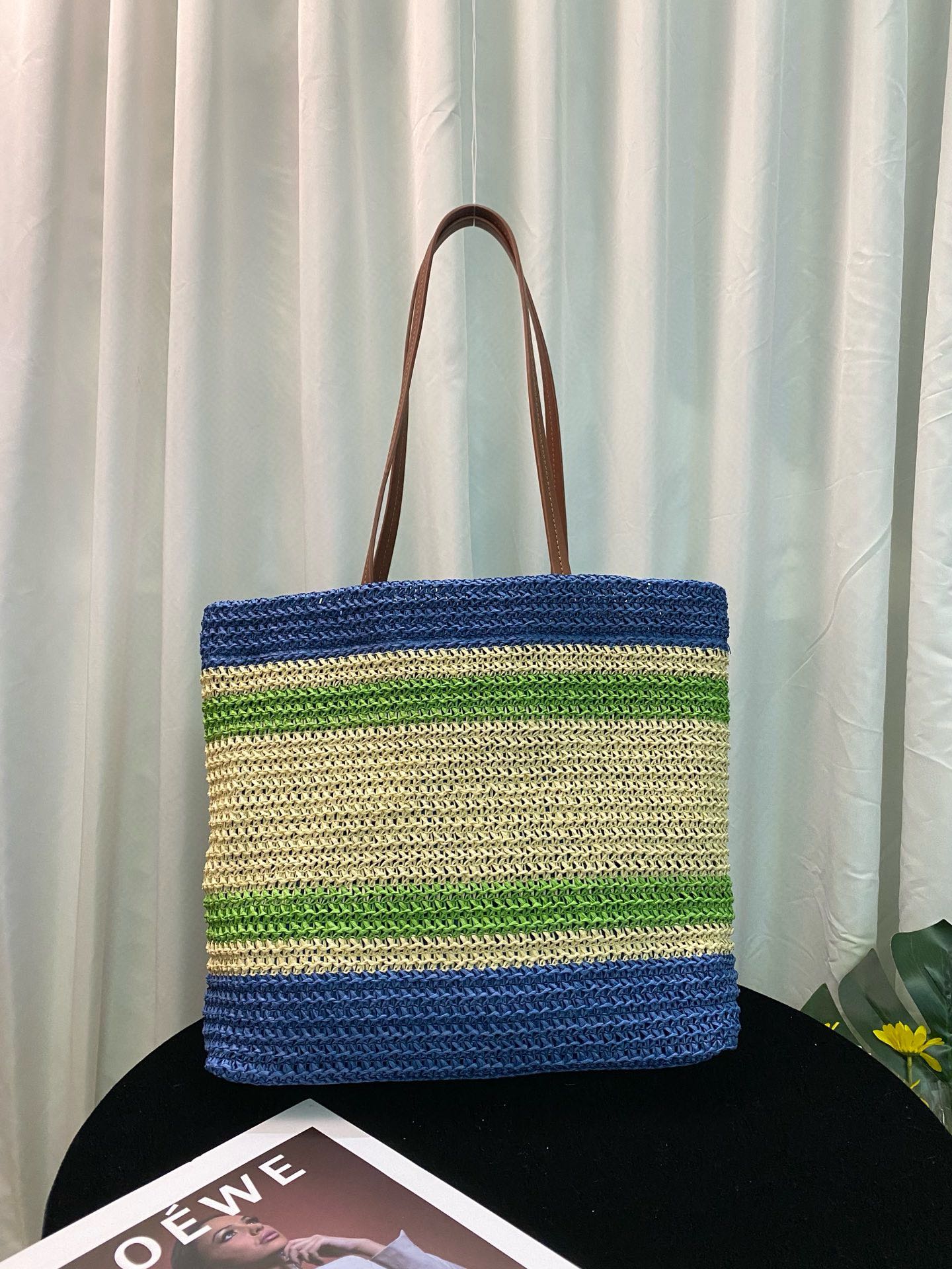 MU Faux Raffia Woven Tote Bag - Gorchic - $112.99