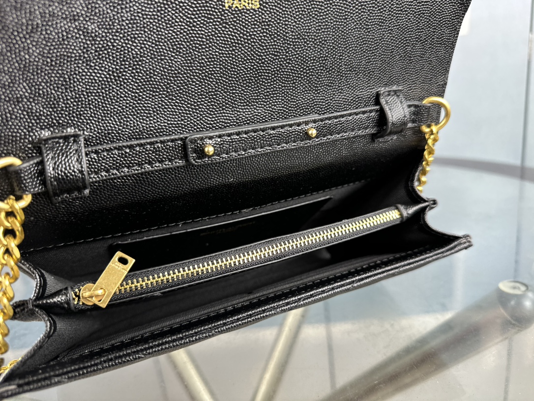 Lady Designer Fashion Cassandre Envelope- Black - Gold Metal - Gorchic - $119.99