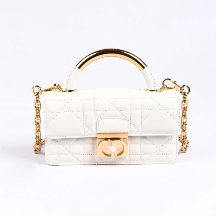 D Inspired ange mini black leather White bag - Bag - Gorchic - $146.99