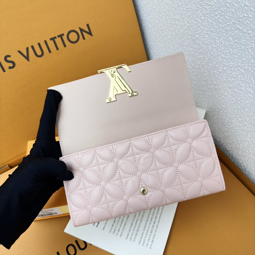 Designer Monogram Capucines Compact Maxi Pink Wallet ﻿ - Gorchic - $59.99