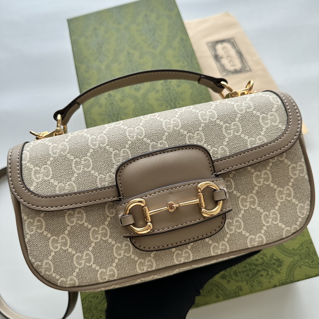 Double-G Horsebit 1955 Small Grey Shoulder Bag - Gorchic - $121.99