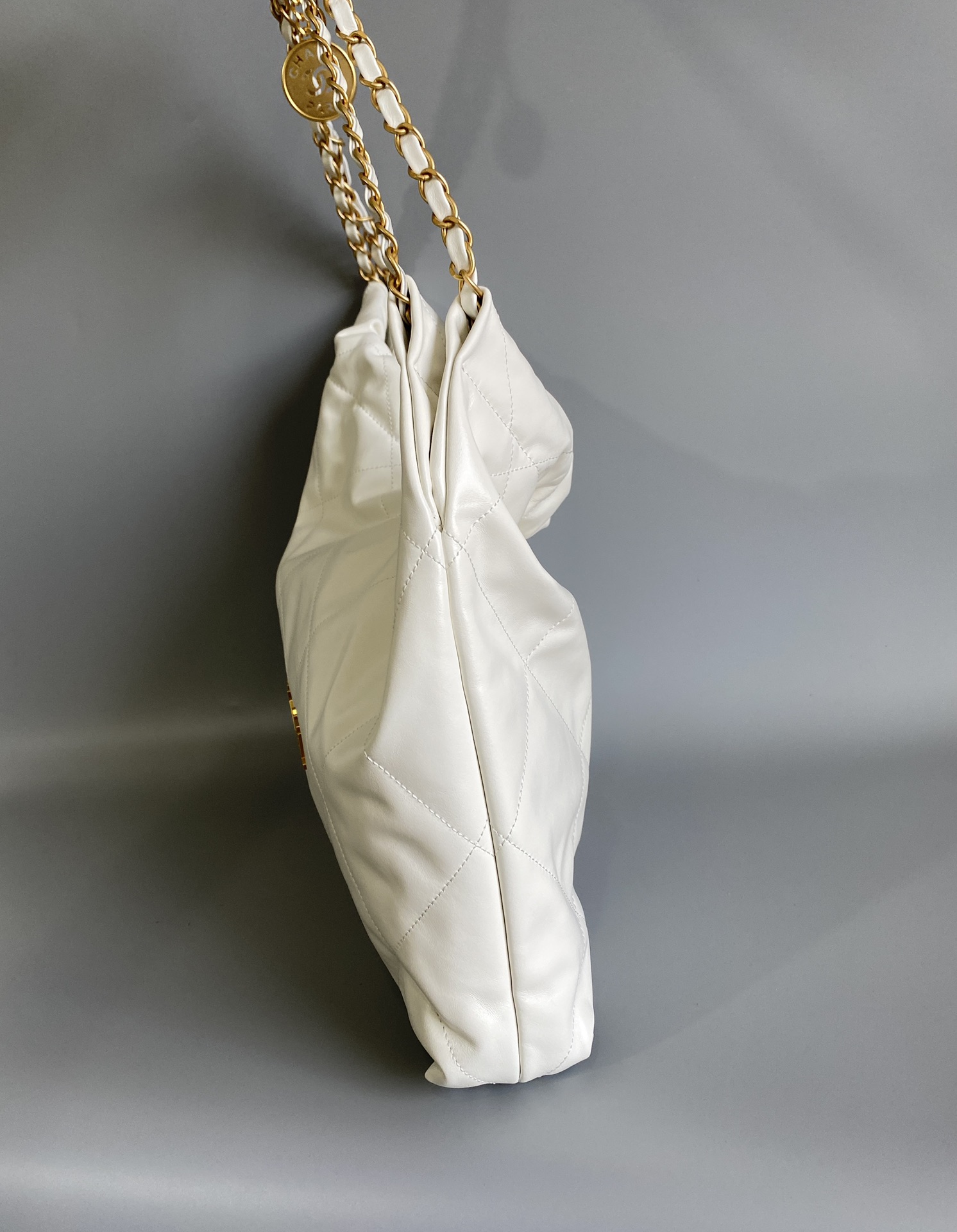 CC Inspired 22 HANDBAG Shiny Calfskin & Gold-Tone Metal Bag - Gorchic - $162.99