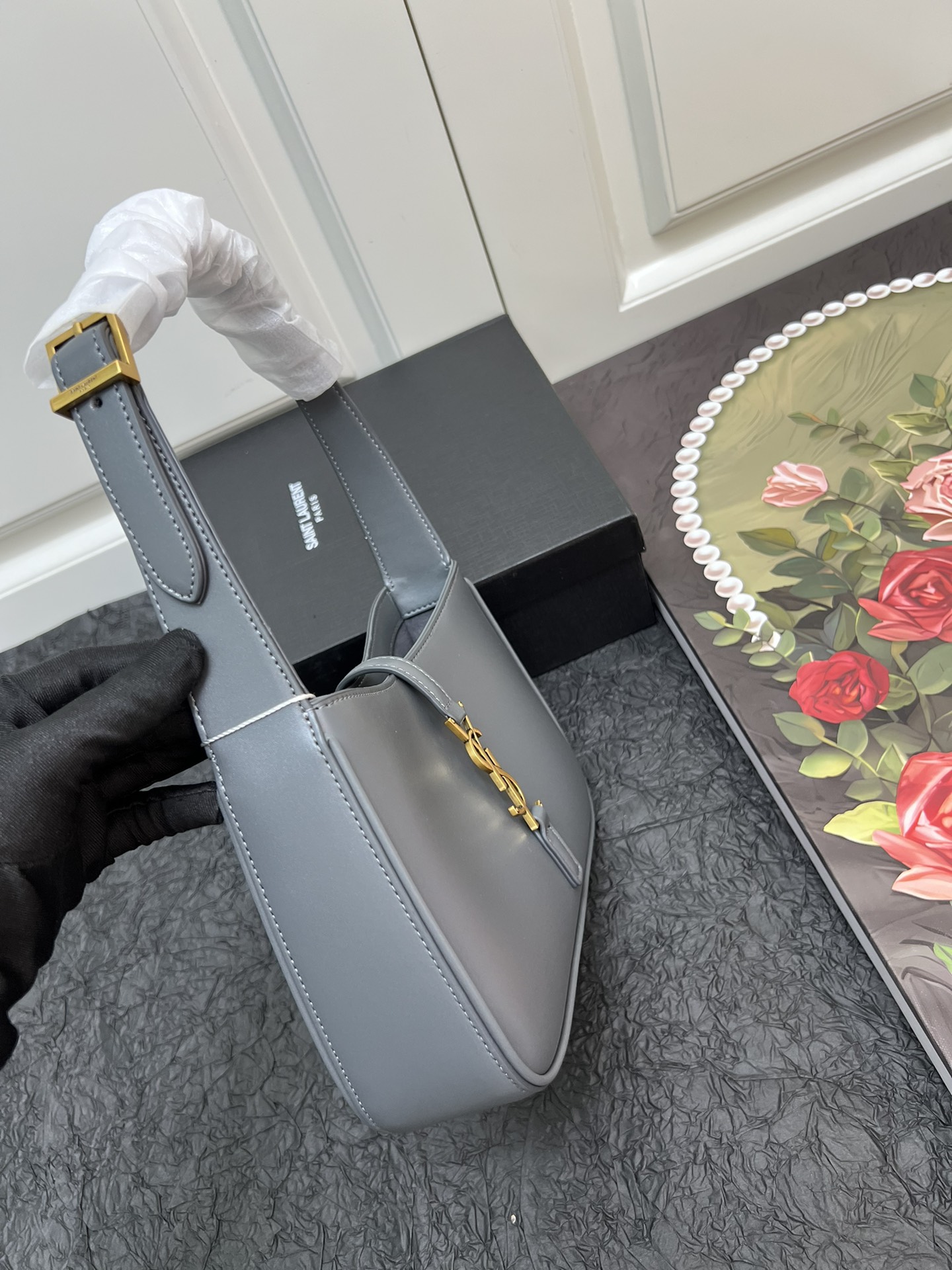 Lady Designer Fashion Le 5 à 7 hobo bag - Gray Plain Bag - Gorchic - $110.99