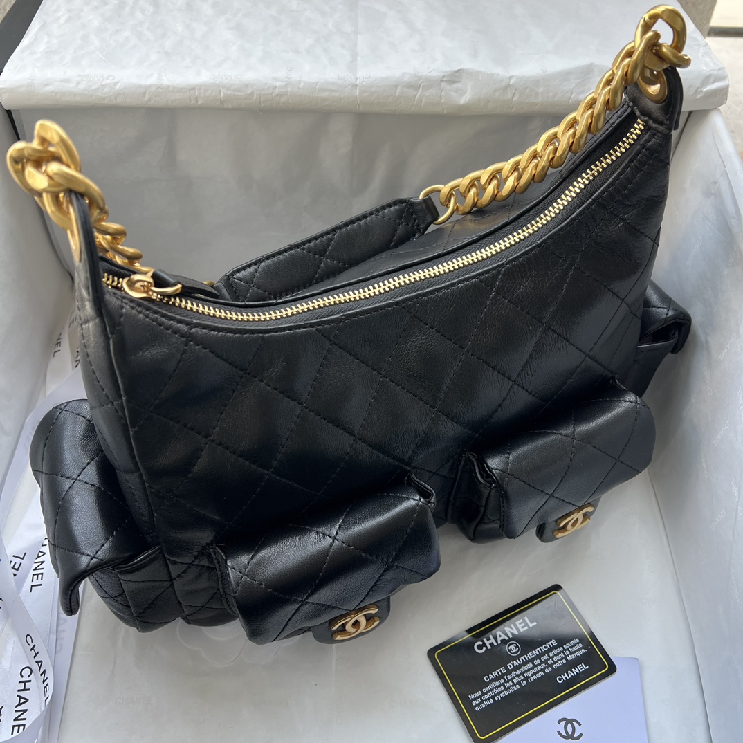 CC Inspired Hobo Black Bag - Gorchic - $152.99